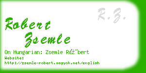 robert zsemle business card